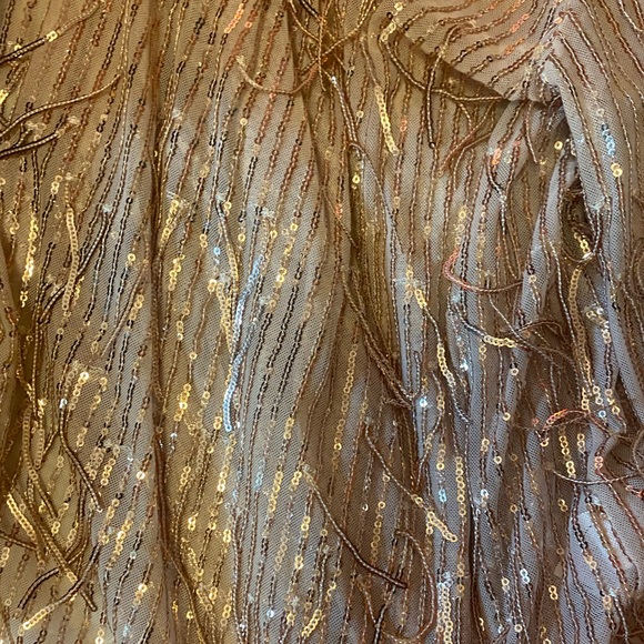 Nasty Gal - cream sequin and fringe button down - Picture 3 of 3